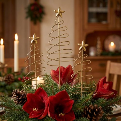 Bouchon de Noël bouchon fleur de sapin métal 30cm 6 pcs | Floristik24.be