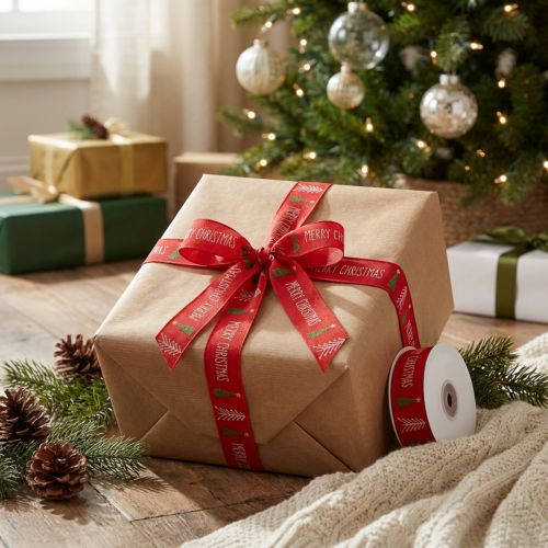 Ruban cadeau, ruban de Noël, ruban de Noël Joyeux Noël 25mm 18m | Floristik24.be