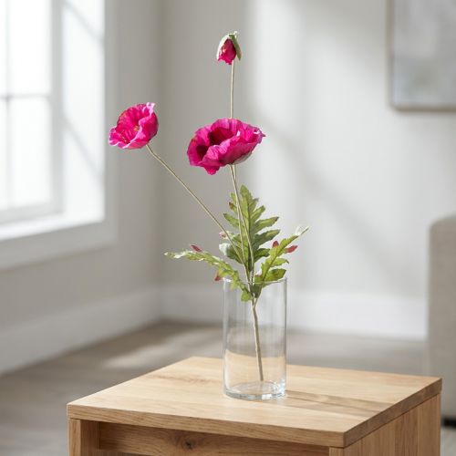 Coquelicots artificiels fleurs décoratives en soie rose 70cm | Floristik24.be