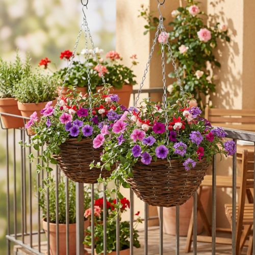 Panier Suspendu Panier Suspendu Marron Panier Suspendu Panier à Plantes Ø31cm 2pcs | Floristik24.be