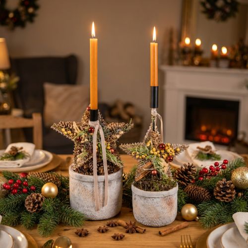 Étoiles décoratives dorées 15 cm en métal et paillettes – Lot de 8 | Floristik24.be
