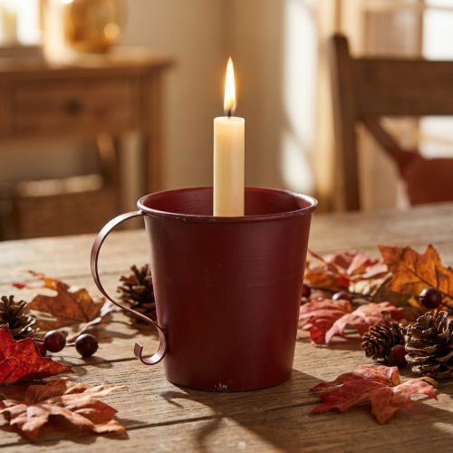 Bougeoir conique coupe vintage décoratif rouge vin Ø11cm H11cm | Floristik24.be