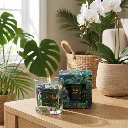 Bougie parfumée dans un récipient en verre Bougie Concombre-Eucalyptus Vert Ø7cm | Floristik24.be