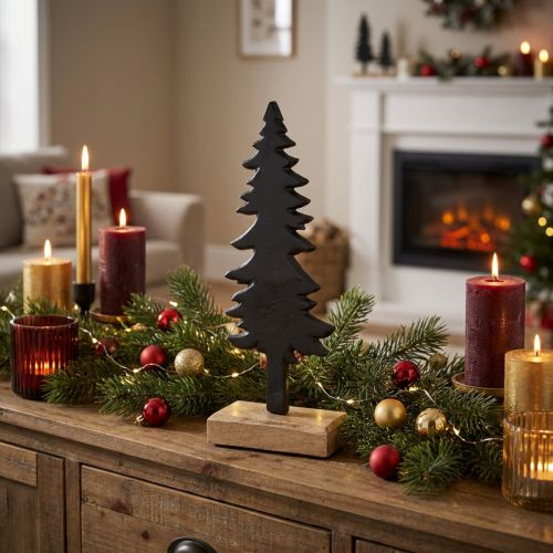 Décoration de Noël Sapin de Noël bois métal décoration de table H27cm | Floristik24.be