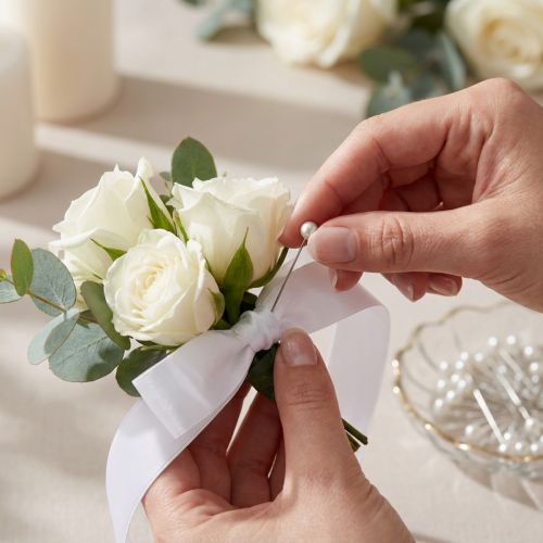 Épingles à tête de nacre Ø6 mm 65 mm blanches | Floristik24.be
