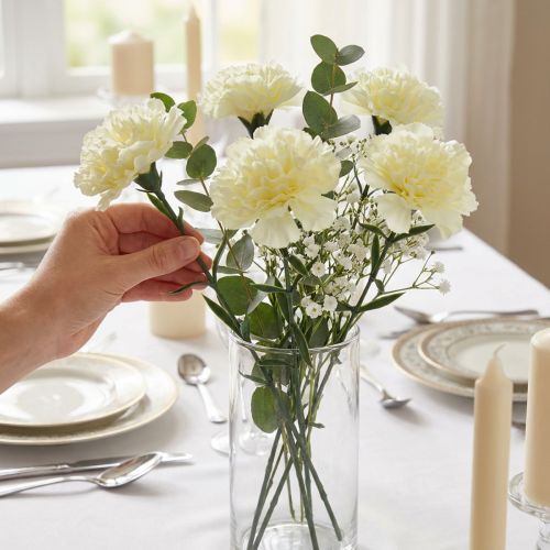 Carnation artificiel blanc 6pcs | Floristik24.be