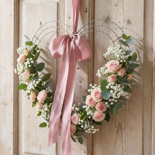 Fil coeurs 25cm vague anneaux anneau de reliure pour couronne de porte 10pcs | Floristik24.be