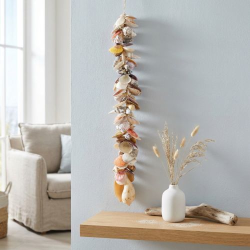Cintre décoratif avec coquillages, guirlande maritime, coquillages et coquilles d'escargots 85cm | Floristik24.be