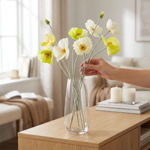 Article Coquelicot artificiel décoratif pour salons et bureaux, 95 cm