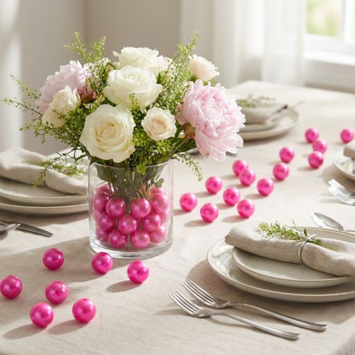 Perles décoratives Ø2cm rose 12 pcs | Floristik24.be
