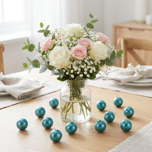 Perles décoratives Ø2cm turquoise 12 pcs | Floristik24.be