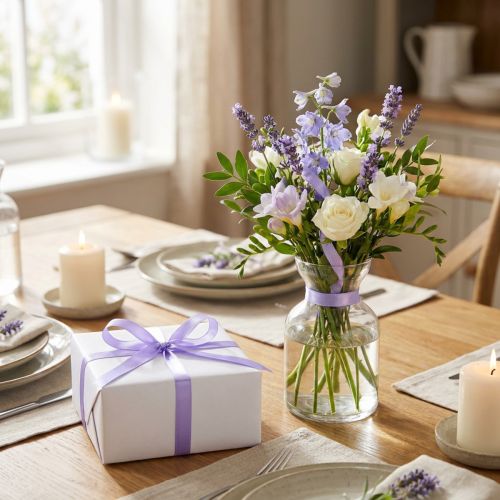 Ruban décoratif en satin violet clair, ruban cadeau 6 mm, 50 m | Floristik24.be