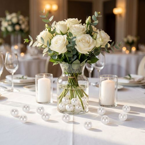 Perles déco blanches Ø20mm 12pcs | Floristik24.be