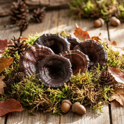 Kalix Champignons Champignons Secs Laqués Naturels Décoration Grand 50 pcs | Floristik24.be