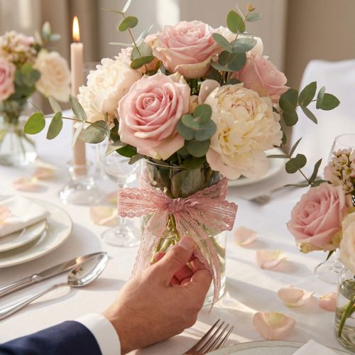 Ruban dentelle ruban de mariage ruban dentelle vieux rose 20mm 20m | Floristik24.be