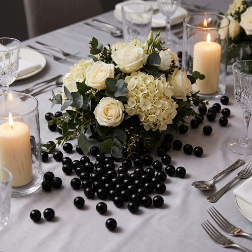 Perles décoratives Ø8mm noires 250 pcs | Floristik24.be