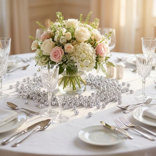 Perles décoratives Ø8mm argent 250 pcs | Floristik24.be