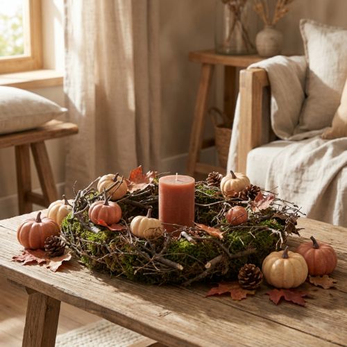 Couronne décorative couronne de mousse avec branches de bonsaï naturel Ø30cm | Floristik24.be