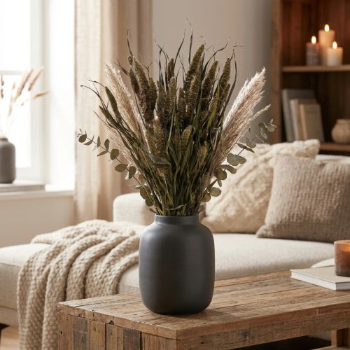 Fleurs Séchées Setaria Anthracite Poils Naturels Millet Bouquet 100g | Floristik24.be