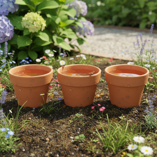 Réservoir d'eau Aquasafe avec abreuvoir à insectes pour jardin, balcon, terrasse, 12 cm, lot de 3 | Floristik24.be