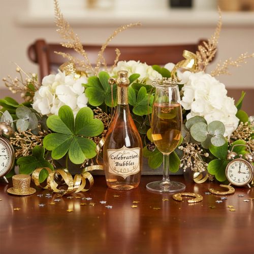 Article Ensemble de décorations pour sapin de Noël, verre et bouteille de champagne, décoration de Noël, 14 cm, 2 pièces