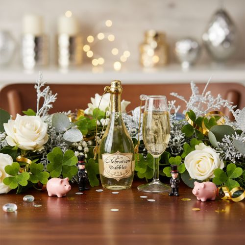 Ensemble pendentif bouteille et verre de champagne, décoration de sapin de Noël, 14 cm, 2 pièces | Floristik24.be