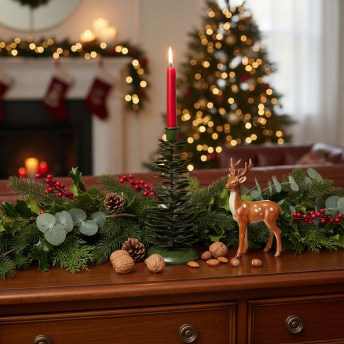 Chandelier en métal vert, décoration sapin de Noël, 28 cm | Floristik24.be