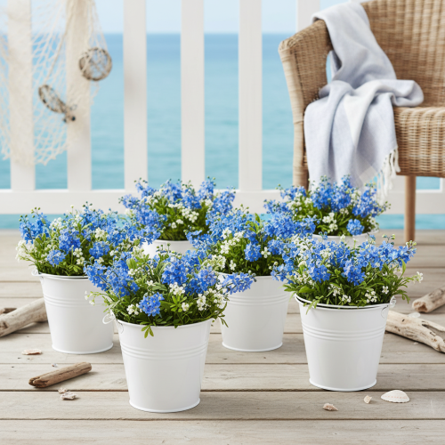 Seaux en fer blanc Ø14cm H12cm, lot de 6 | Floristik24.be
