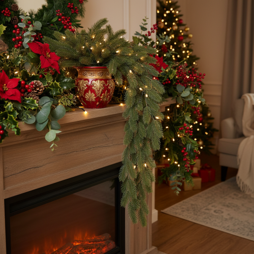 Branche de sapin artificielle pour décoration de table de Noël, 108 cm | Floristik24.be