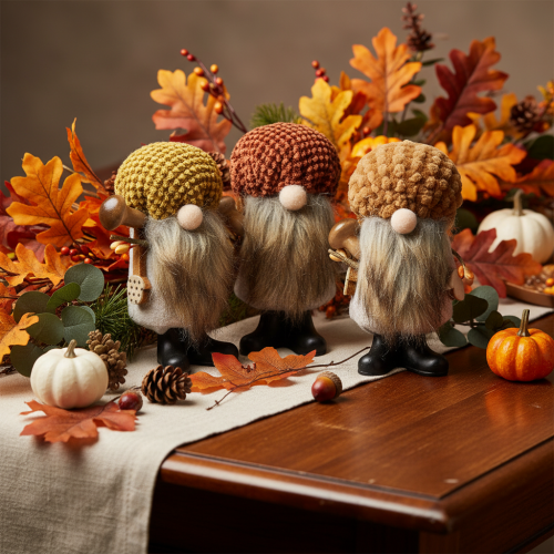 Figurine de gnome avec barbe et chapeau pointu, 10 cm, 3 pièces | Floristik24.be