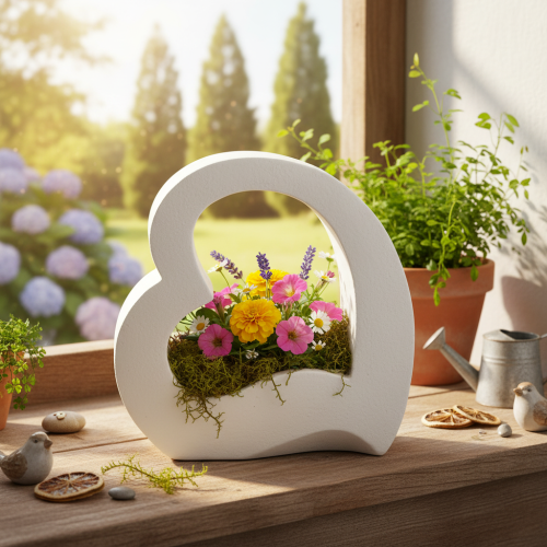 Décoration en forme de cœur pour plantations et compositions florales, design ajouré, forme de cœur moderne, 19 cm | Floristik24.be