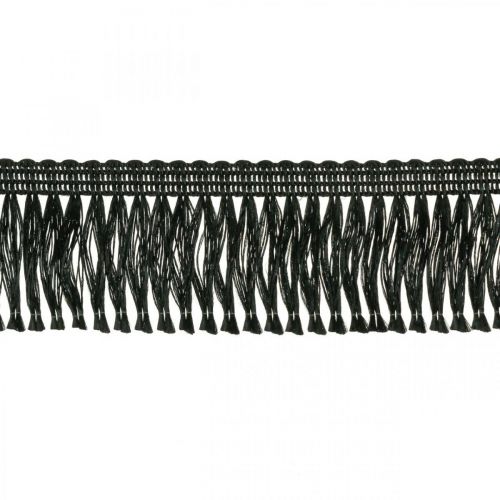 Floristik24 Ruban à Franges, Garniture Cordonet, Franges Leonean Noir W4cm L25m