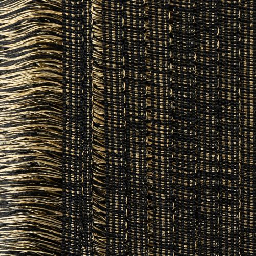 Bordure à franges noires et dorées 4 cm x 25 m - Idéale pour la décoration de couronnes, les rubans de deuil et les accessoires vintage | Floristik24.be