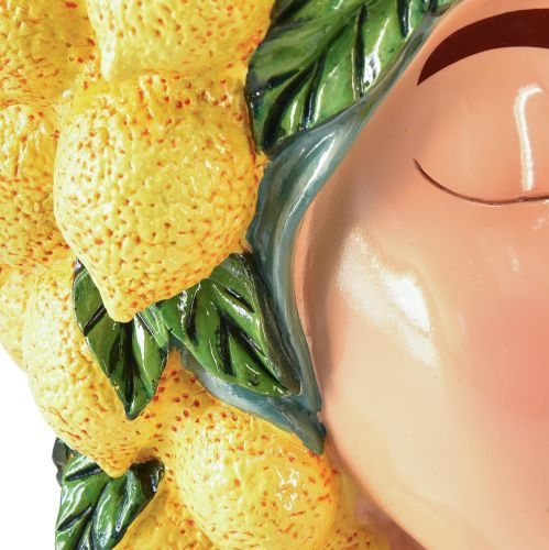 Floristik24 Cache-pot buste femme décor citron méditerranéen H29cm