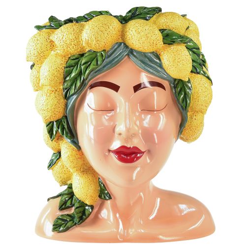 Floristik24 Cache-pot buste femme décor citron méditerranéen H29cm