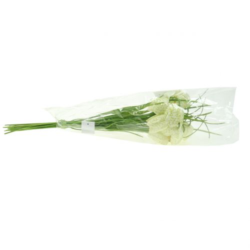 Article Fleurs en damier Fritillaria artificielles blanc, vert 40cm 12 pcs