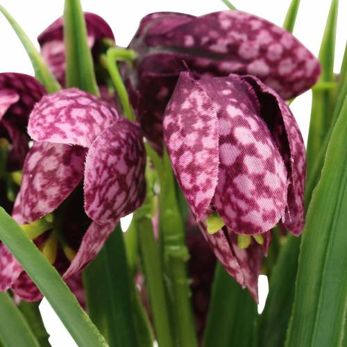 Article Fleurs en damier Fritillaria artificielles violet 29cm 6 pcs
