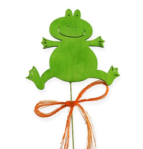 Grenouille des bois sur fil avec noeud en sisal 8-10cm 12pcs
