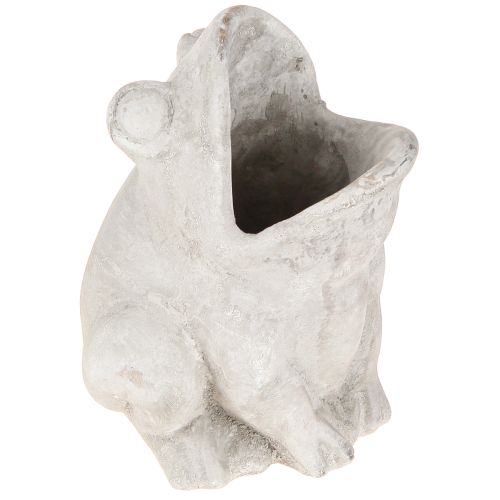 Article Pot de fleurs décoratif grenouille béton gris H18,5cm
