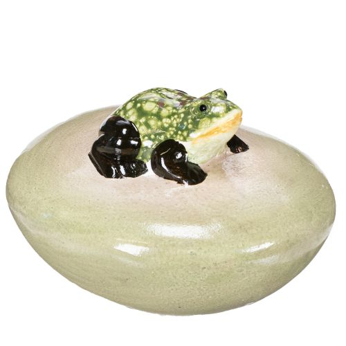 Grenouille décorative sur pierre pour décoration saisonnière, 13 cm, lot de 3