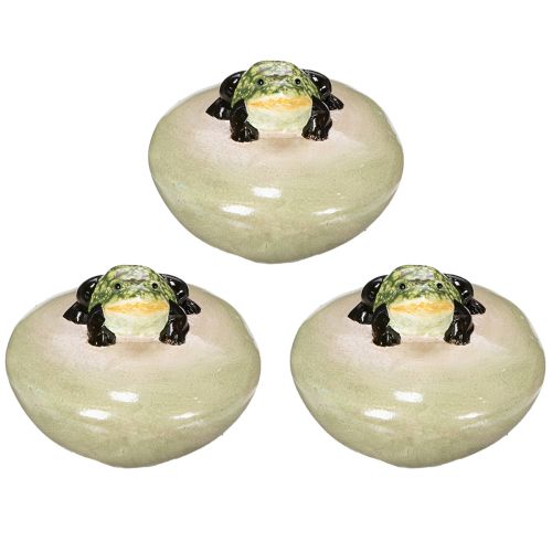 Article Grenouille décorative sur pierre pour décoration saisonnière, 13 cm, lot de 3