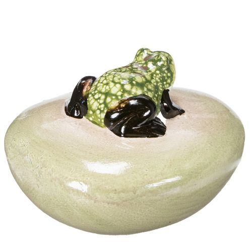 Article Grenouille décorative sur pierre pour décoration saisonnière, 13 cm, lot de 3