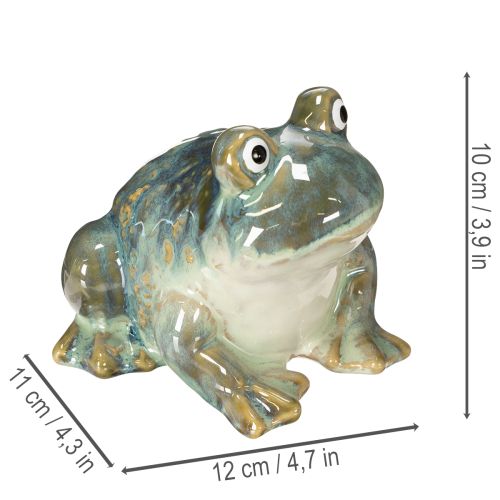 Article Figurine de grenouille, décoration estivale en céramique pour la maison et le balcon, 12 cm, lot de 3.