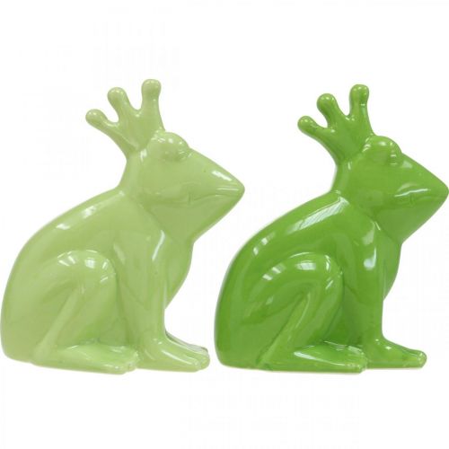 Article Grenouille décorative en céramique, décoration d&#39;été couple prince grenouille 13×8×16cm 2pcs