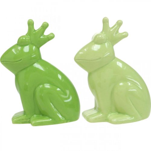 Article Figure de décoration grenouille en céramique, décoration d&#39;été prince grenouille 10.5×5.5×7cm 4pcs