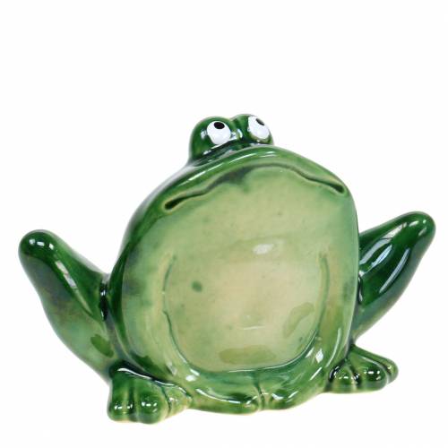 Floristik24 Grenouille décorative pierre artificielle verte 9cm H5.8cm