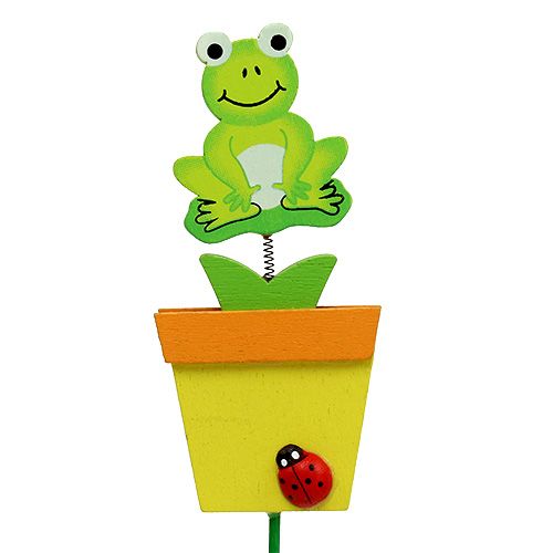 Floristik24 Grenouille dans un pot de fleurs assorti. 9 cm L28 cm 16 pièces