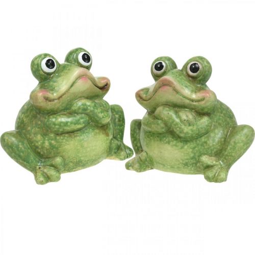 Floristik24 Couple de grenouilles en céramique, couple de grenouilles en céramique, décoration d&#39;été 14cm 2pcs