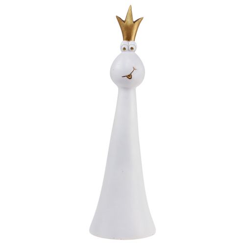 Floristik24 Figurine Décorative Grenouille Prince Grenouille Or Blanc H30,5 cm