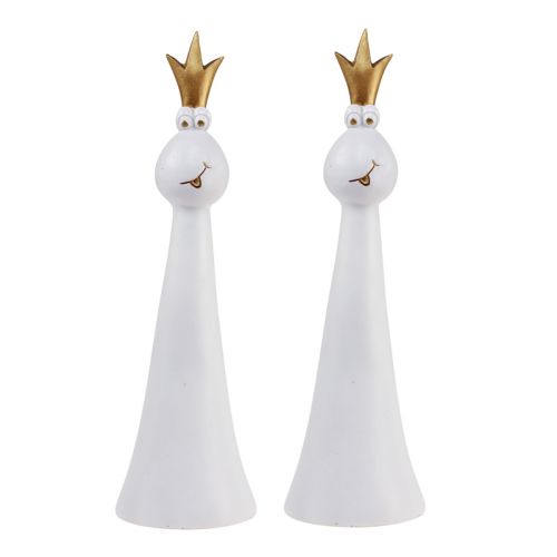 Article Décoration Prince Grenouille Figurine Décoration Grenouille Or Blanc H19,5 cm 2pcs